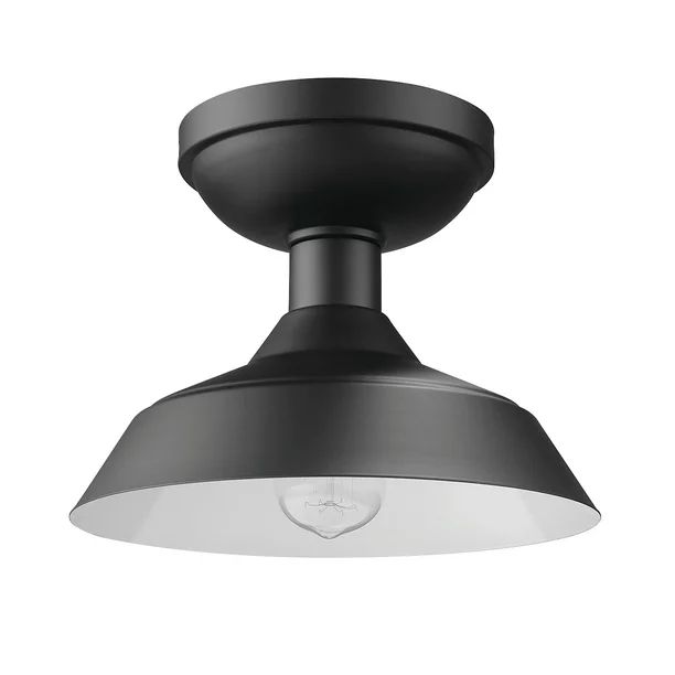 Globe Electric Kurt 1-Light Matte Black Outdoor Indoor Flush Mount Ceiling Light, 44677 | Walmart (US)