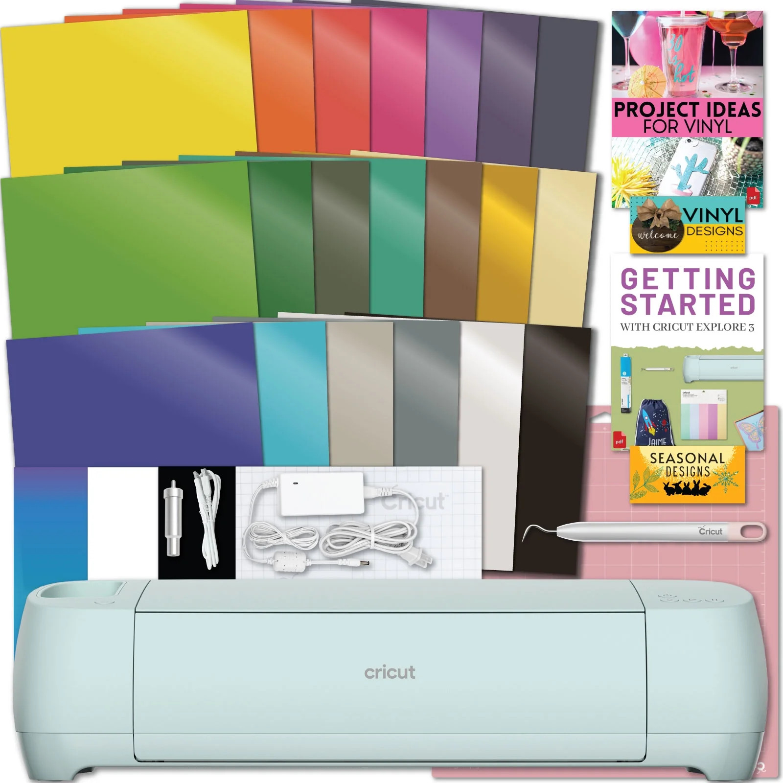 Cricut Explore Air 3 Machine with Vibrant Vinyl Pack Bundle - Walmart.com | Walmart (US)