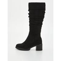 Extra Wide Slouch Knee Boot - Black | Very (UK)