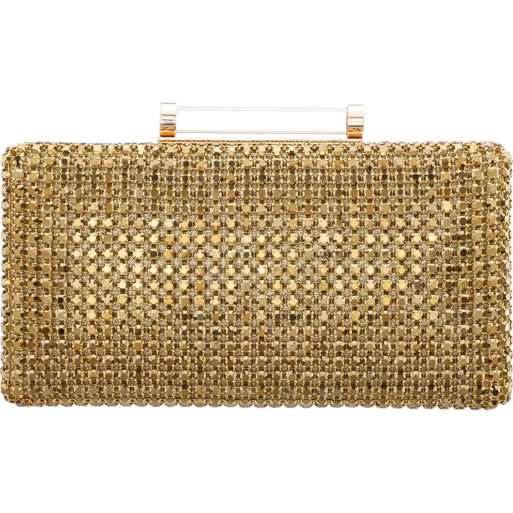 Nina Gracious Crystal Clutch in Gold Metallic at Nordstrom | Nordstrom