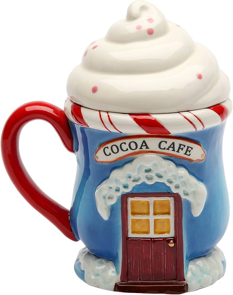Cosmos Gifts Santa's Village Covered Ceramic Mug, 6-1/8-Inch | Amazon (US)