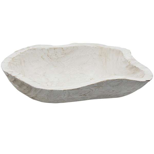 Whitewashed Organic Wooden Decorative Bowl, 21x11








	
		
		
			
				4.8
			
			
				(
				2... | At Home