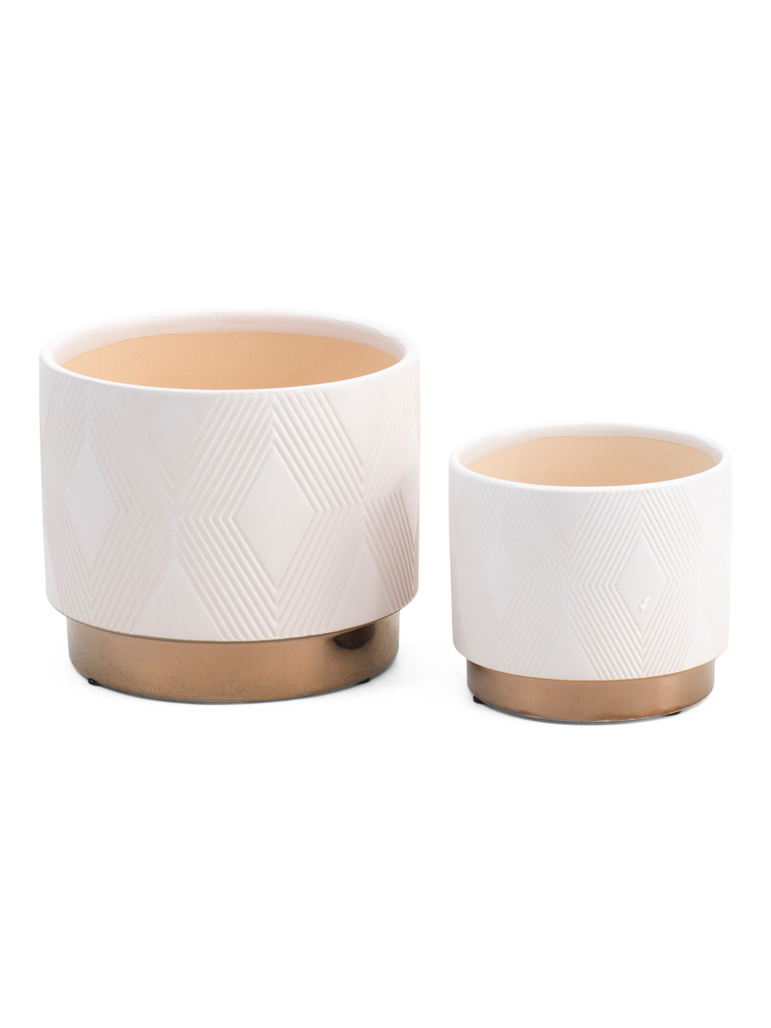 Set Of 2 Diamond Metallic Planters | TJ Maxx