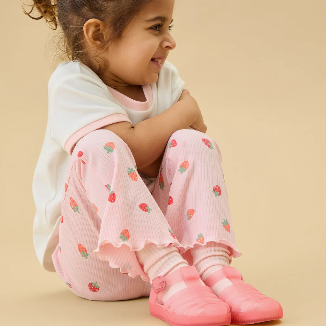 Strawberry Fields Ribbed Flared Pants | Baby Mori (US)