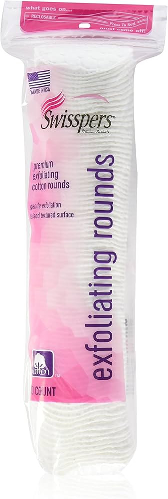 Swisspers Premium Exfoliating Rounds, 2 Distinct Raised Textured Surface, Cotton Facial Pads, 80 ... | Amazon (US)