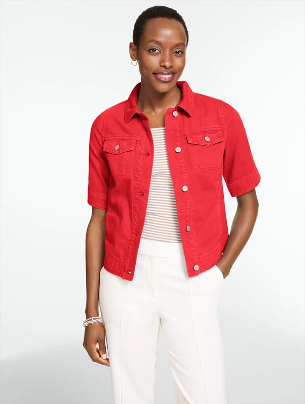 Short Sleeve Jean Jacket | Talbots