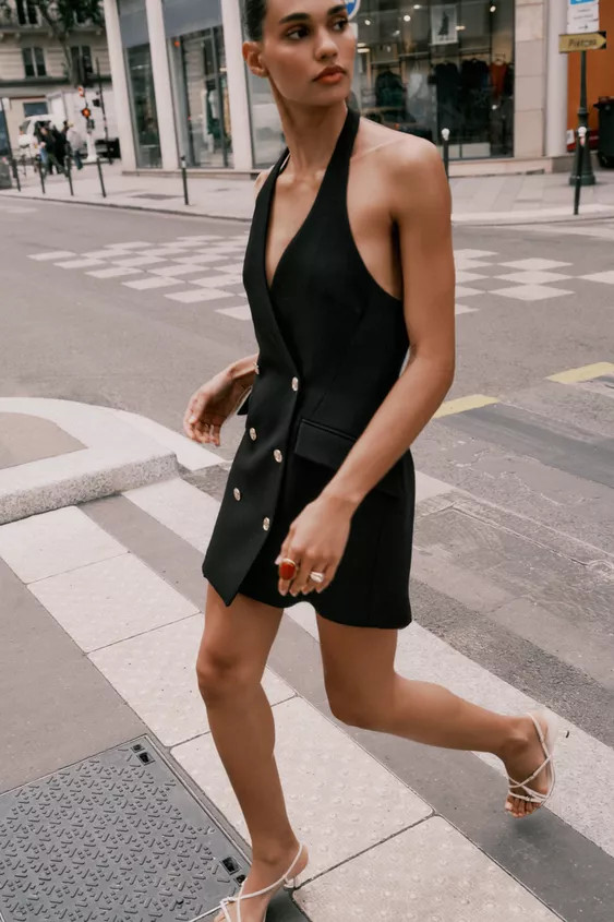 HALTER MINI BLAZER DRESS | Zara US