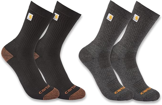 Carhartt Men's Midweight Logo Crew Sock 2 Pack | Amazon (US)