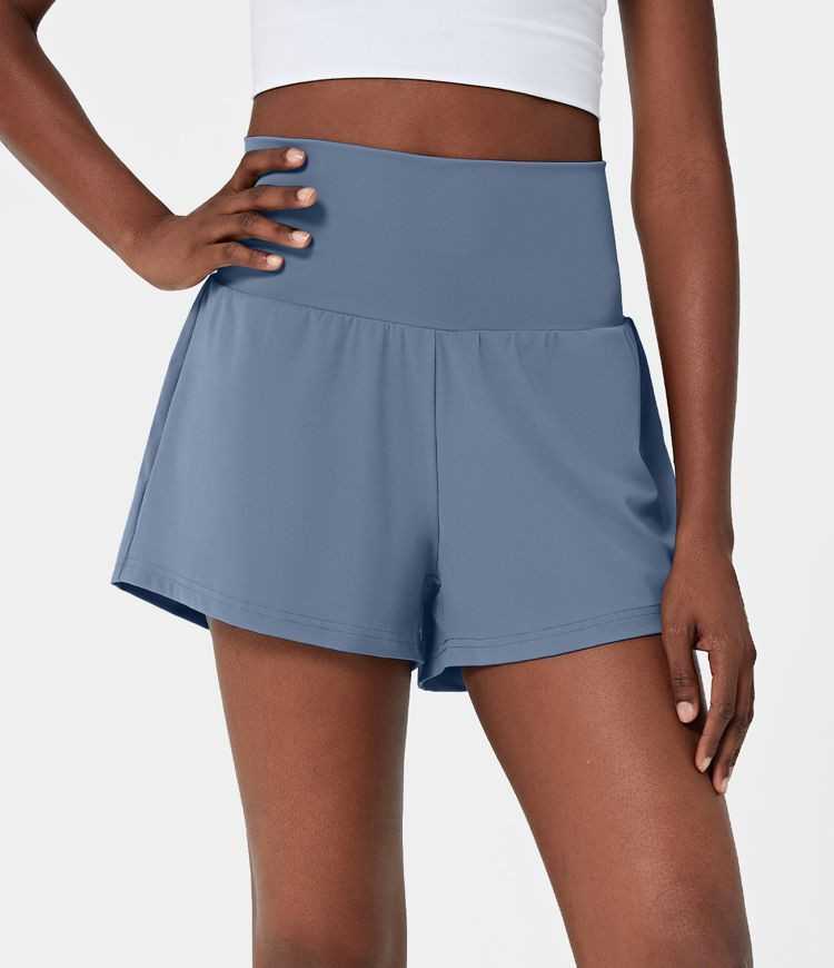 Super High Waisted Back Pocket & Side Hidden Pocket 2-in-1 Yoga Shorts 2.5" | HALARA