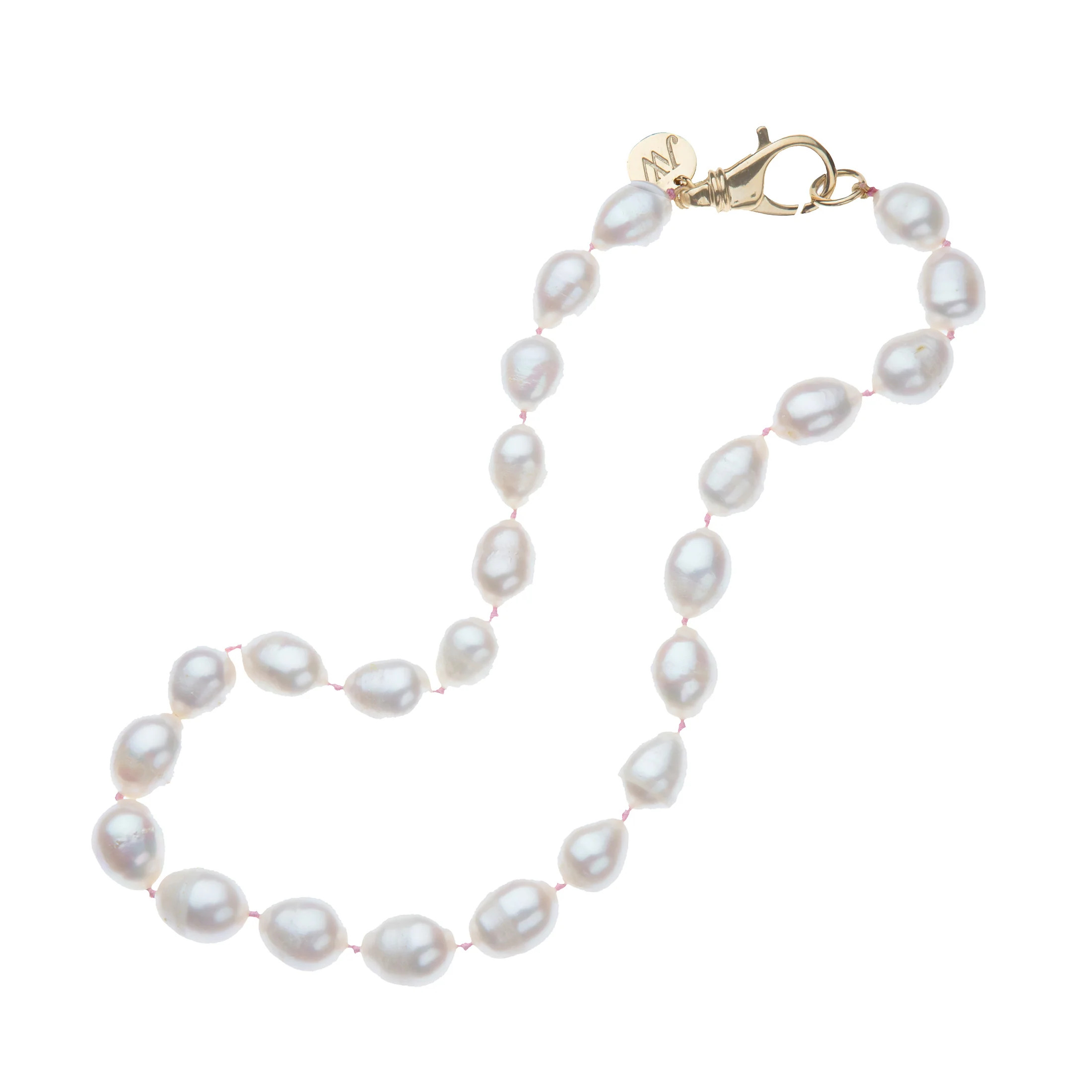 White Pearl Knotted Beaded Necklace | Jane Win