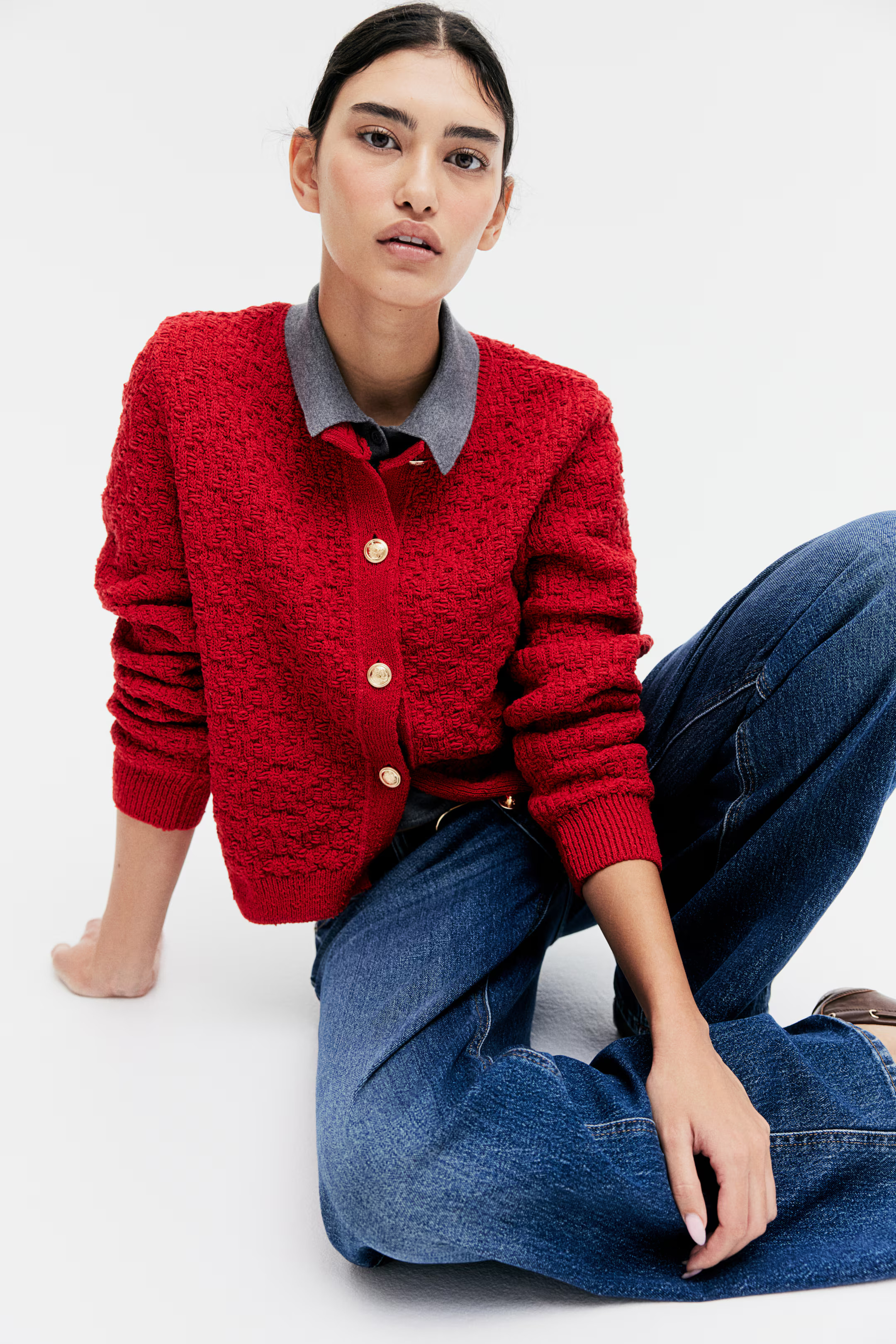Textured-knit cardigan | H&M (UK, MY, IN, SG, PH, TW, HK)