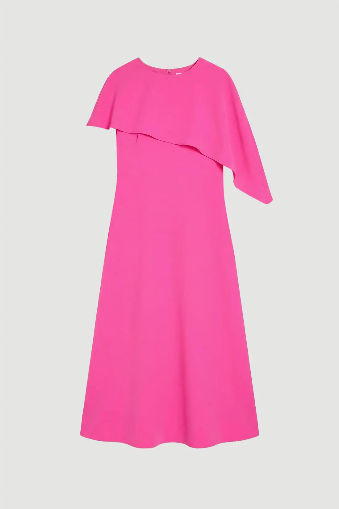 Hot Pink Karen Millen Plus Size Soft Tailored Cape Detail Tailored Midi Dress | Boohoo | Boohoo.com (UK & IE)