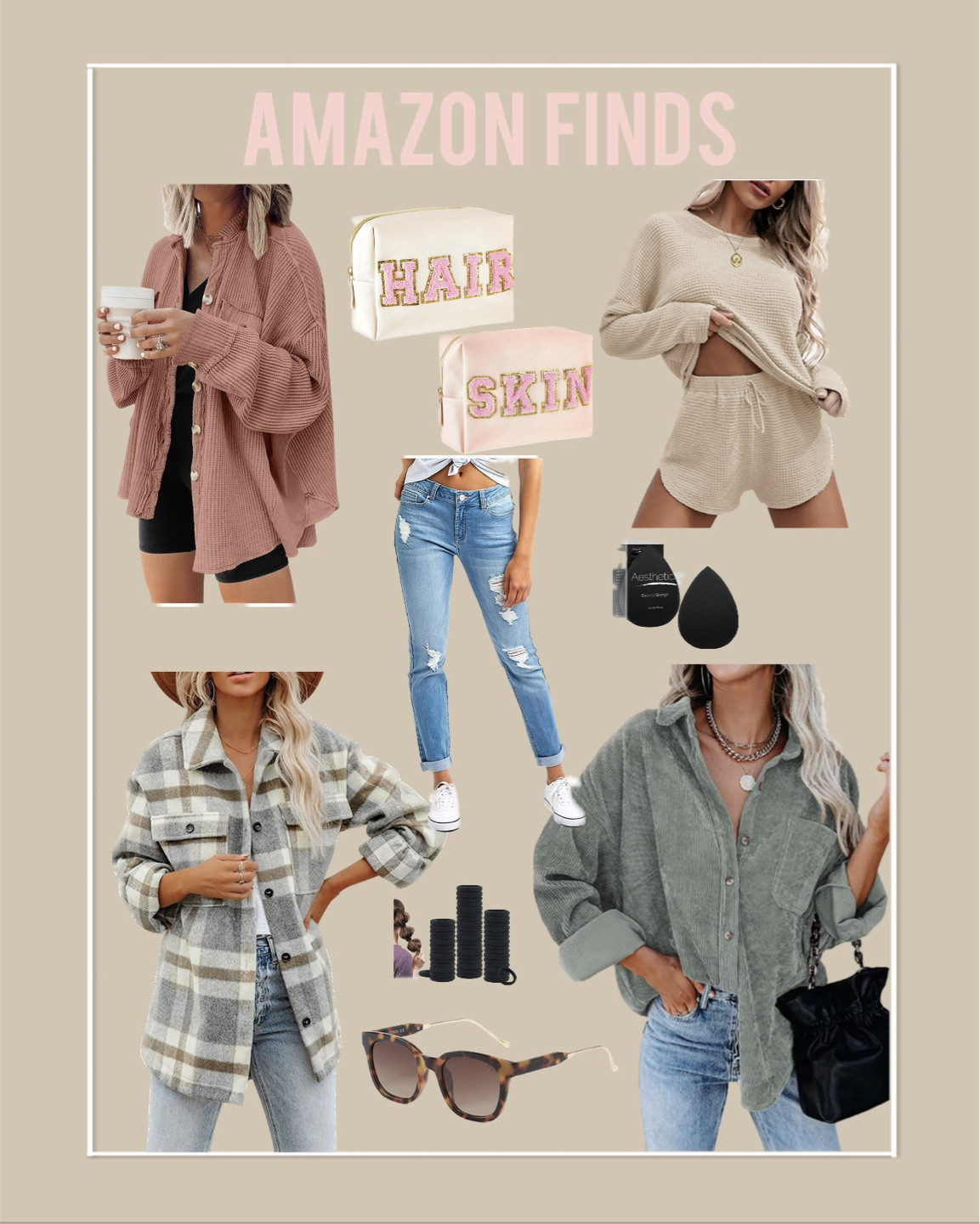 Amazon finds. Obsessed with the corduroy button down!! 😍 

Shacket 
Oversized 
Makeup
Hair ties
Loungewear 
Sleepwear 
Boyfriend Jeans 
Sunglasses 

#LTKstyletip #LTKFind #LTKbeauty