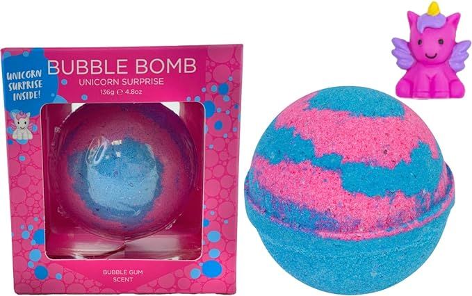 Unicorn Bubble Bath Bomb for Kids with Surprise Unicorn Squishy Toy Inside by Two Sisters. Large ... | Amazon (US)