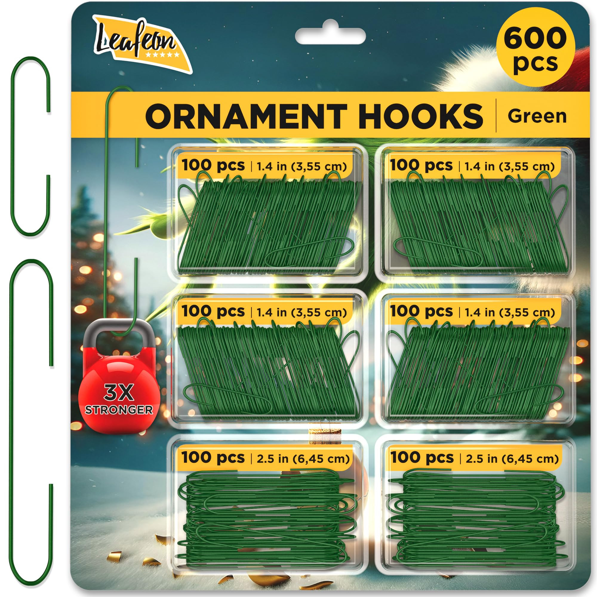 Leafeon 600 Pack Ornament Hooks – Holiday Ornament Hangers – Christmas Ornament Hooks for Chr... | Amazon (US)