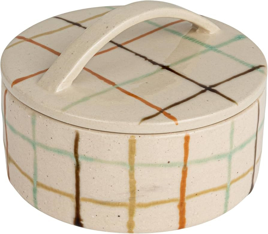 Creative Co-Op, Multicolor Mosaic Retreat Stoneware Dish with Lid, Medium | Amazon (US)