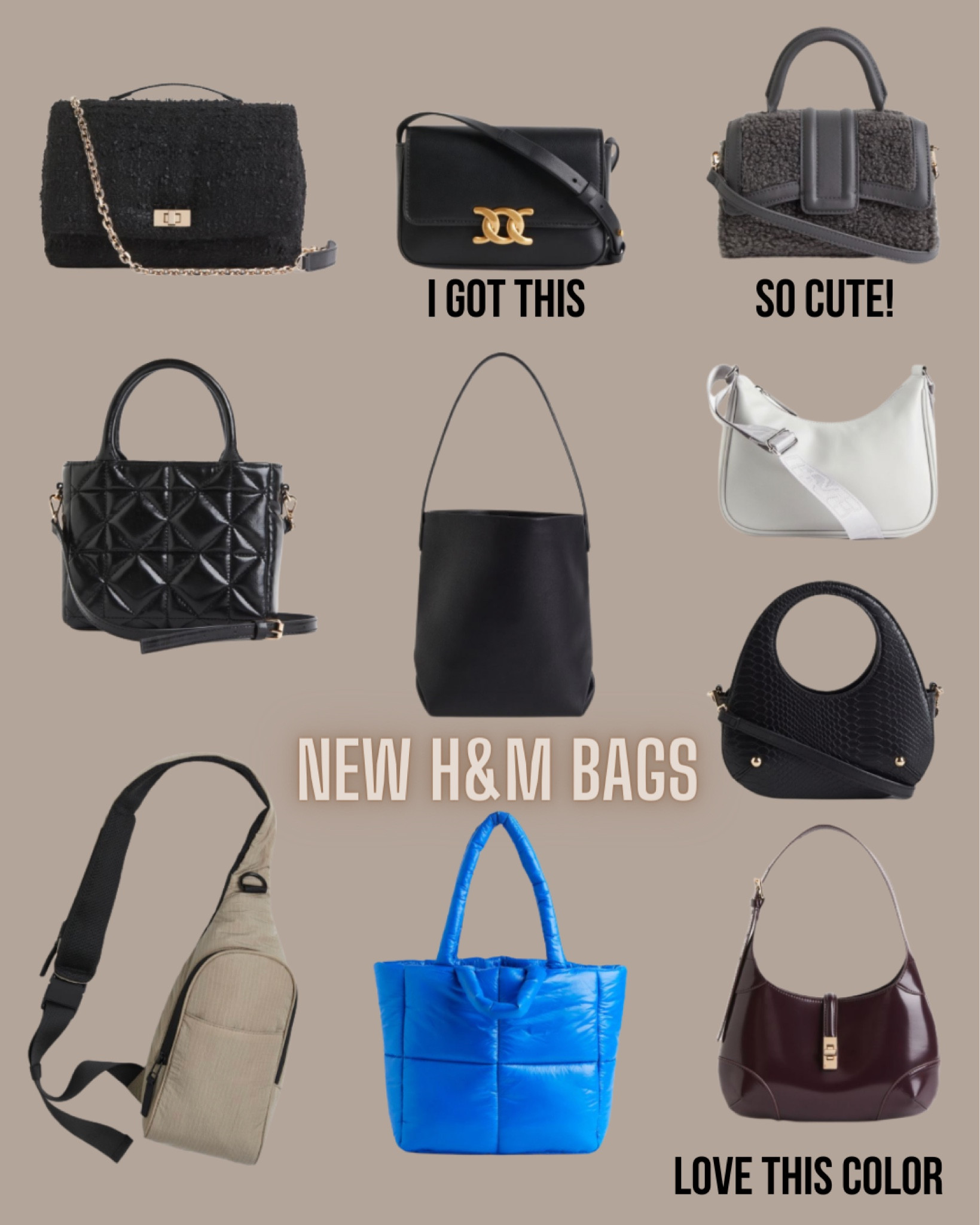 h and m sling bags