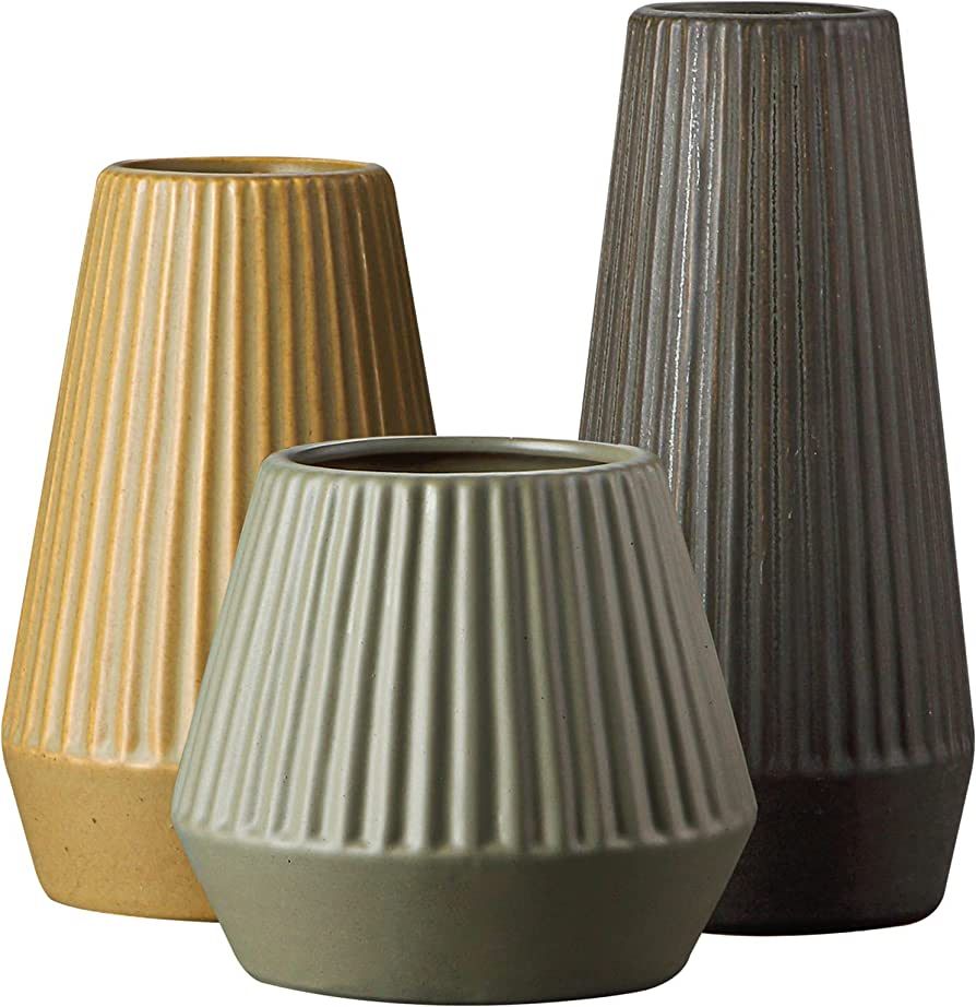 Ceramic Vase Set, Farmhouse Vase for Floral Centerpieces,Morandi Colored vase for Shelf Decor,Fir... | Amazon (US)
