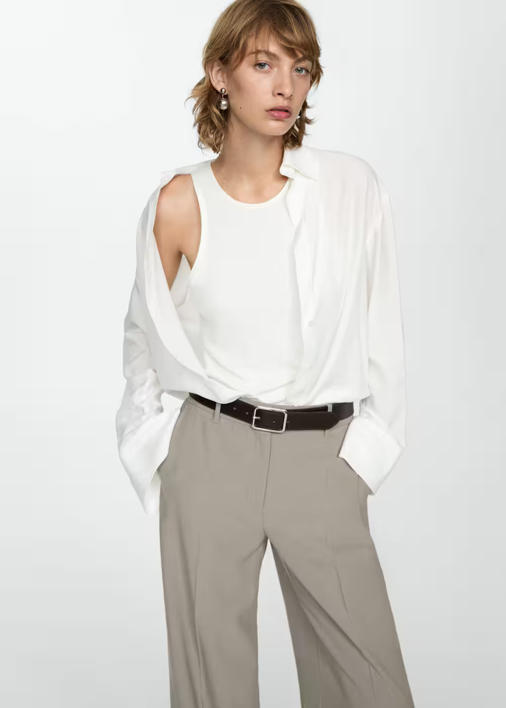 Lyocell fluid shirt -  Women | Mango United Kingdom | MANGO (UK)
