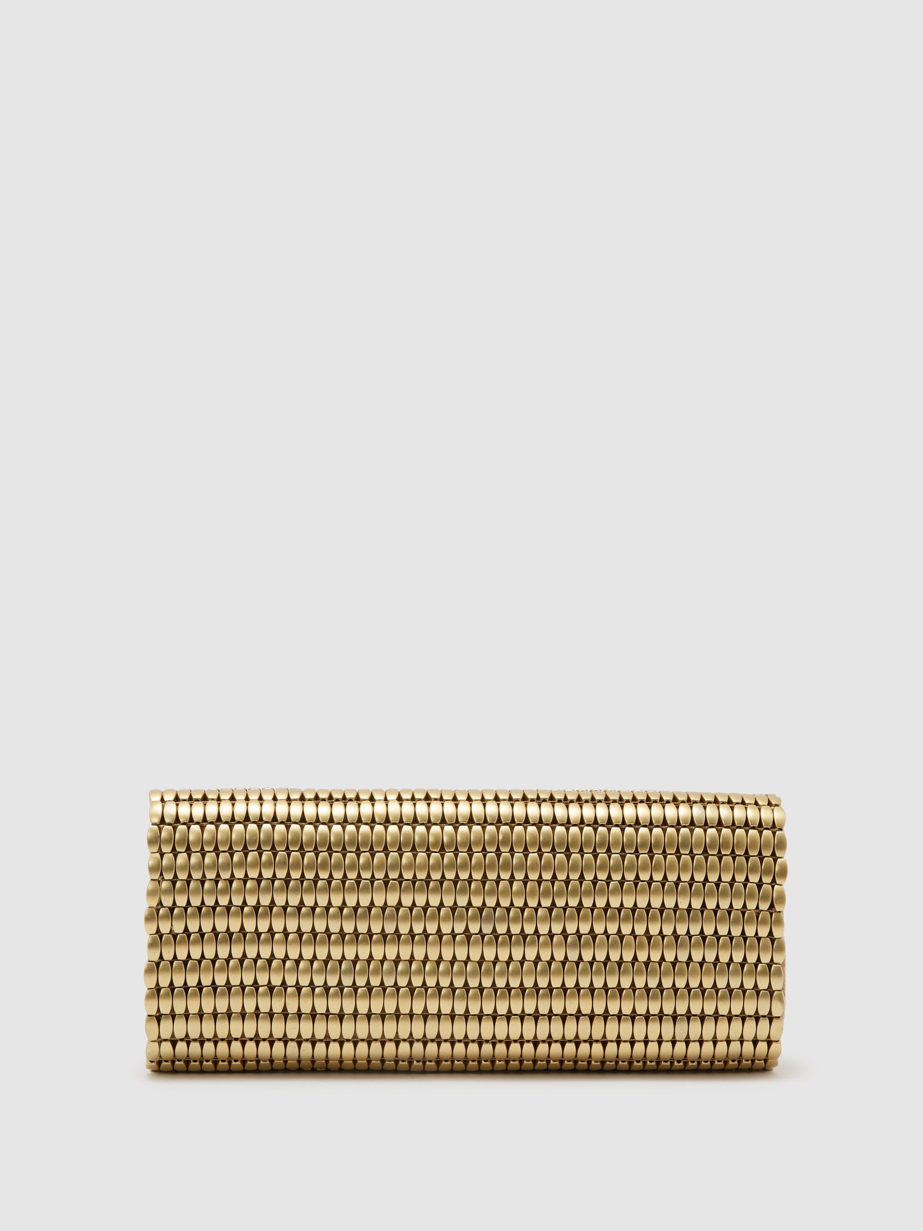 Reiss Beaded Clutch Bag in Gold - REISS | Reiss UK