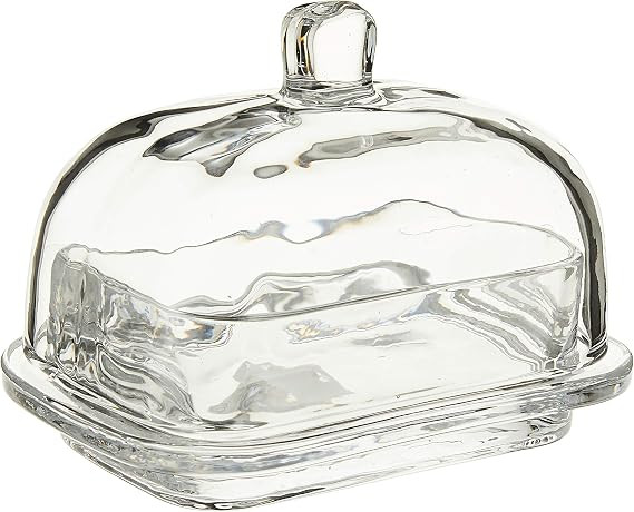 Abbott Collection Large Rectangle Covered Butter Dish with Lid, Clear Glass (6.5"L) | Amazon (US)