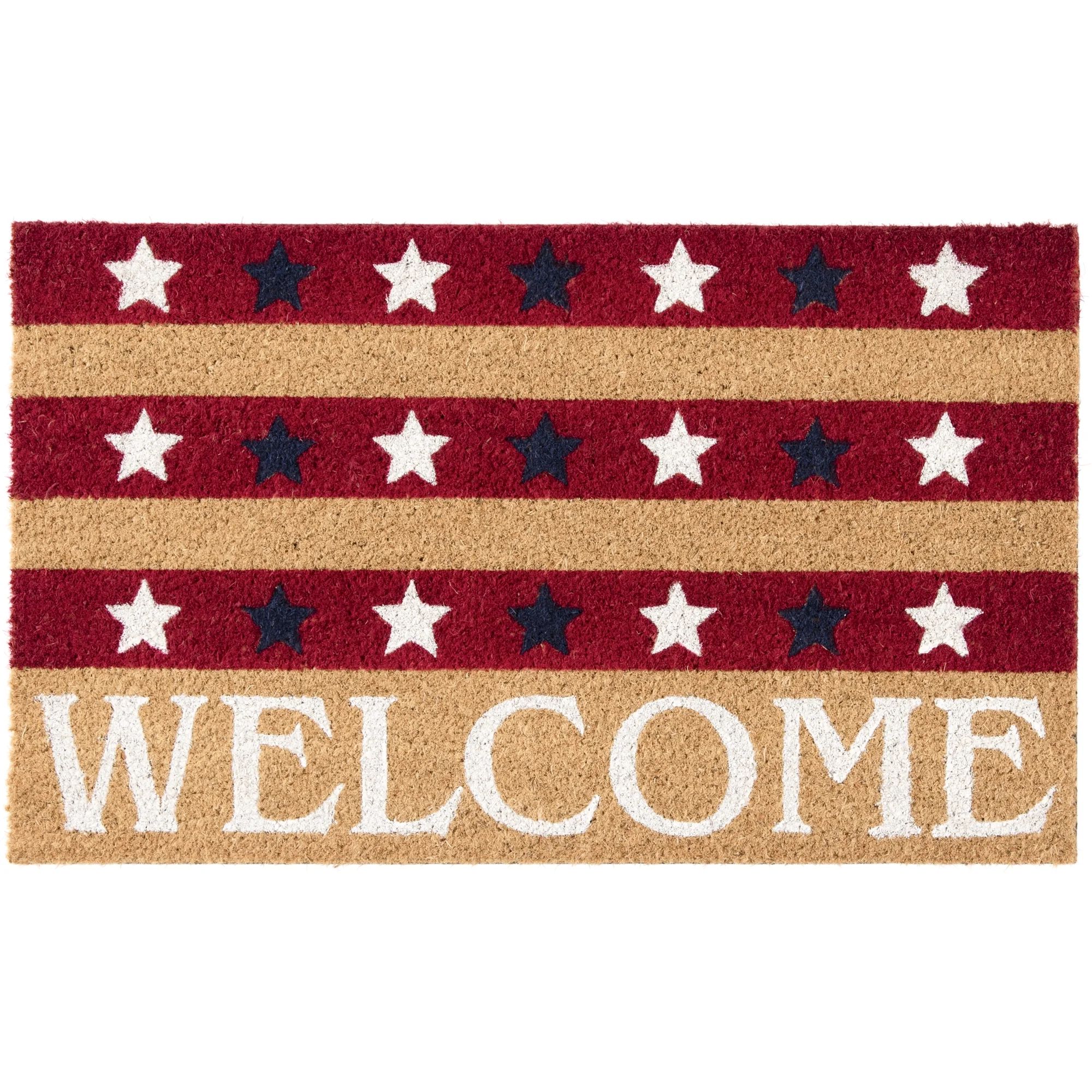 Mainstays 18X30 Welcome Flag Outdoor Coir Mat | Walmart (US)