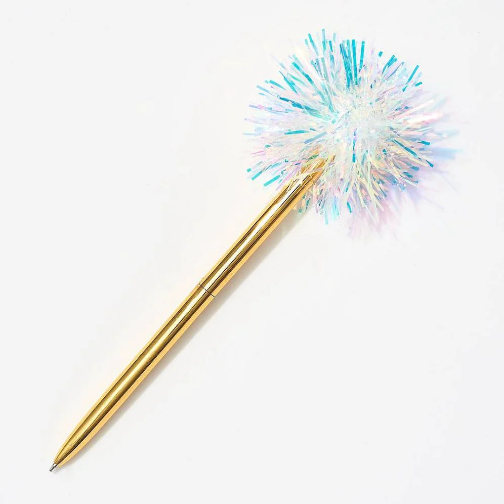Iridescent Fur Pom Pen | Paper Source
