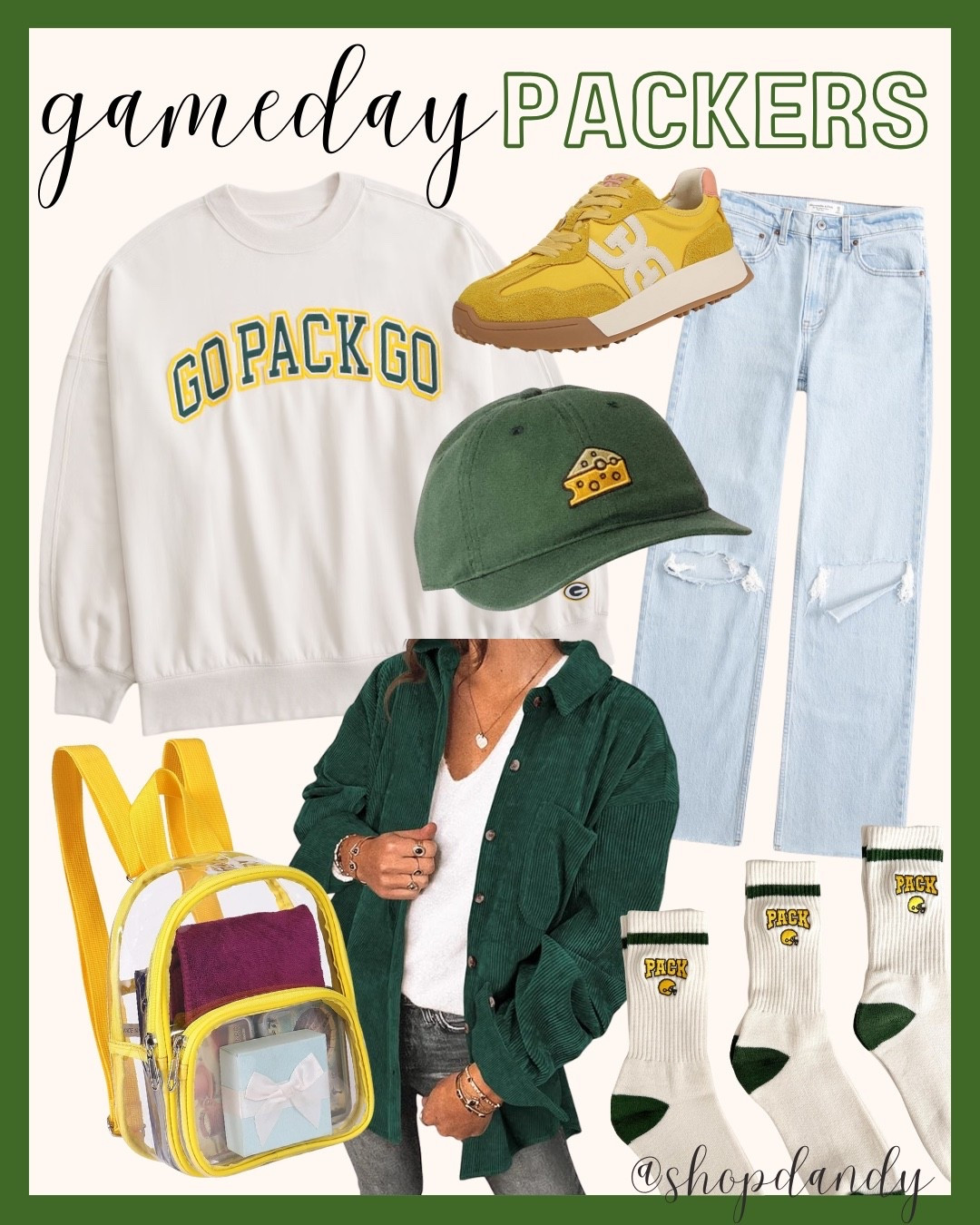 Go Pack Go! Green and gold outfit inspo for Green Day Packers gameday. All from Amazon, Etsy and Abercrombie!

Shop dandy, packers gameday, green outfit, gold outfit, nfl gameday outfit

#LTKSeasonal #LTKFindsUnder100 #LTKStyleTip