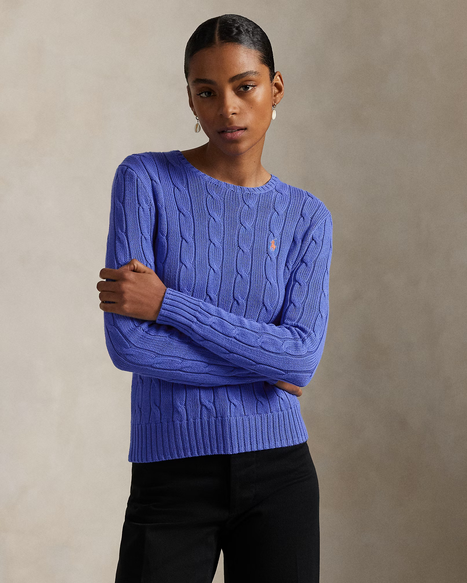 Cable-Knit Cotton Crewneck Jumper | Ralph Lauren (UK)