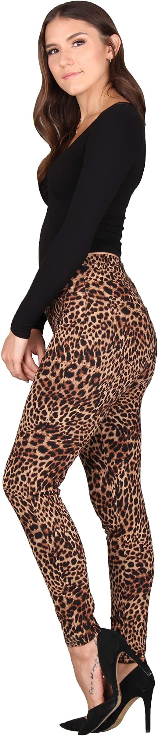 Womens Sexy High Waisted Flare Pants Boho Printed Stretchy Bell Bottom Leggings | Amazon (US)