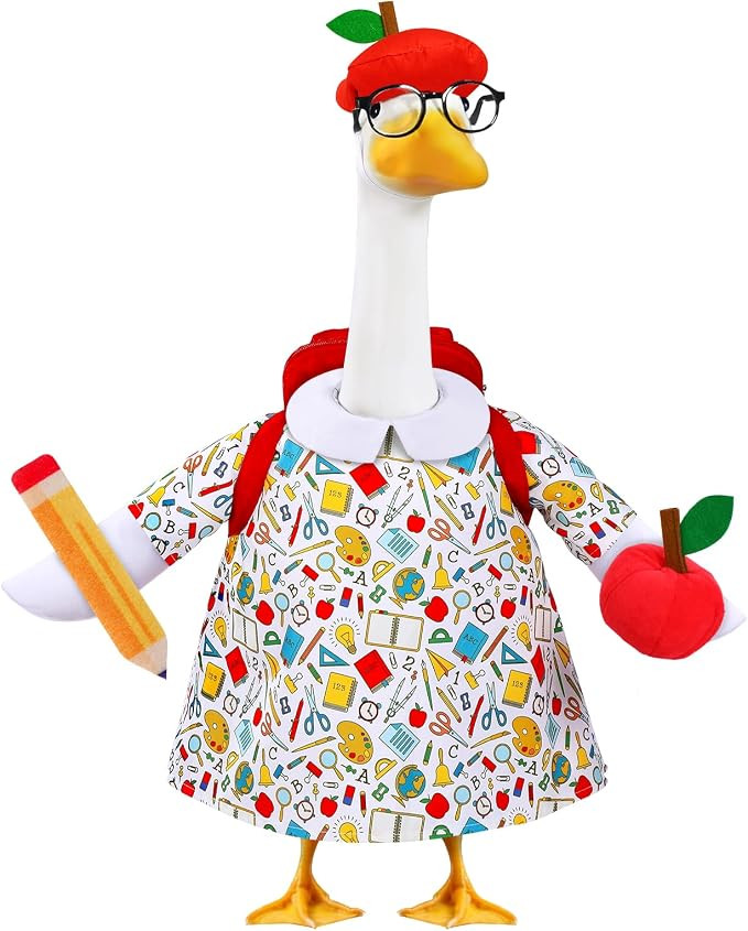 Back to School Porch Goose Outfit with Schoolbag for 23" Porch Goose School Classroom Outdoor Gar... | Amazon (US)