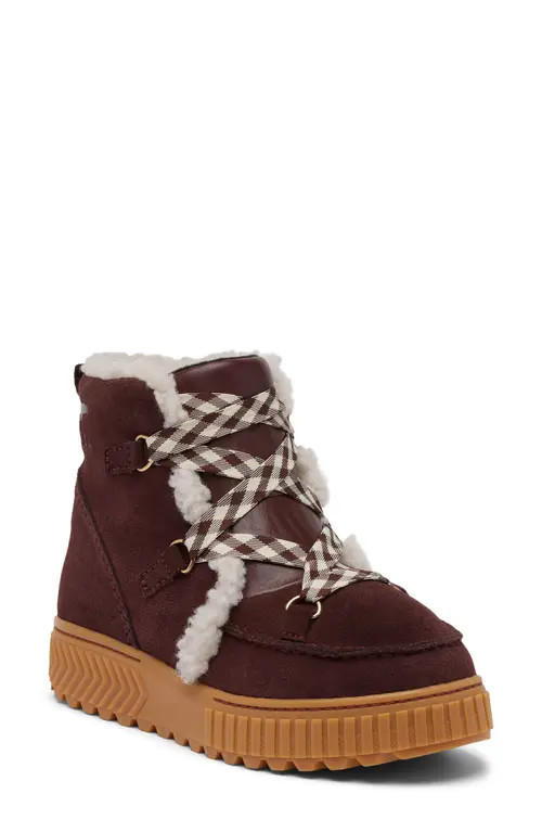 SOREL One Ave™ Alpine Faux Fur Trim Waterproof Boot in Redwood/Gum at Nordstrom, Size 10.5 | Nordstrom