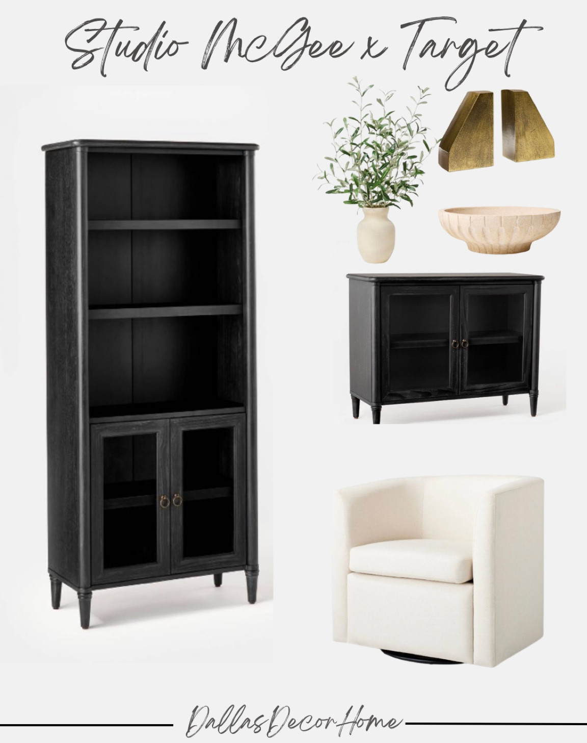 The new studio
McGee line is out at Target!

Bookcase
Nightstand
End table
Chair
Office
Decor
Bookends
Bowl
Table decor 

#LTKhome #LTKHoliday #LTKGiftGuide