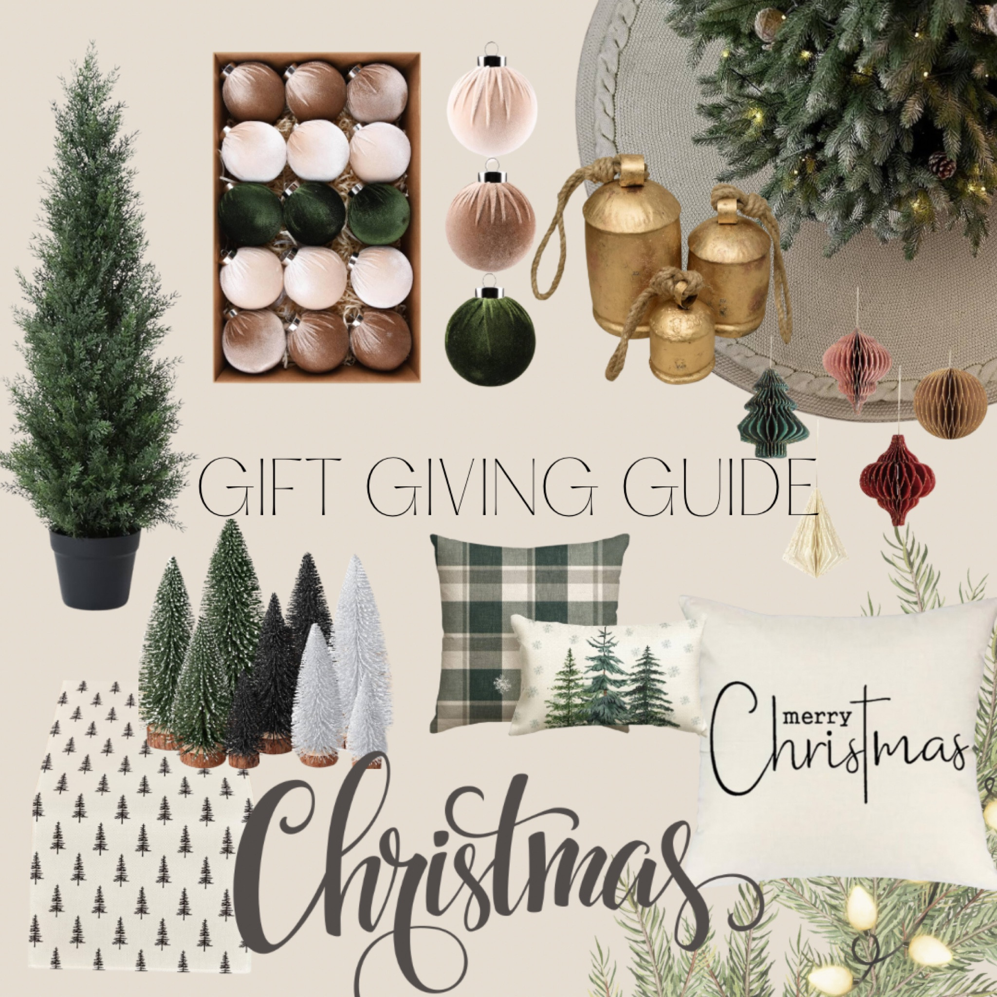 Christmas neutral decor - all great finds on Amazon 🇨🇦🙌🏼

Faux tree, Christmas tree skirt, ornaments, table runner, pillows more!

Holidays, home decor neutral green gold gift giving 

#LTKgiftguide #LTKcanada