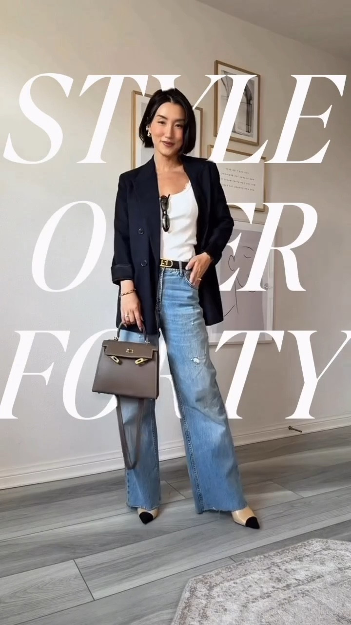 Style Over 40 ✨
Kicking off the new week with a work look. Excited that we’re slowly entering transitional season, which means it’s time for cute blazers, jackets, and fun layering. 🍂

But since I’m in LA, for now it’s just a blazer—keeping it light underneath so I can stay breezy when I step out. 🌬️

Shoes and bag, as per usual, Chanel and Hermès never fail me. Gold accents throughout, matching my jewelry, for a simple yet refined look that’s still 100% comfortable. 🥰

#StyleOver40 #WorkwearOOTD #TransitionalStyle #ChicAndEffortless #Over40Fashion

#LTKWorkwear #LTKStyleTip #LTKOver40