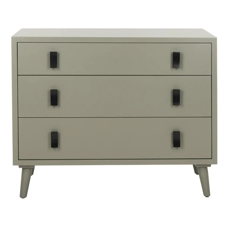 SAFAVIEH Blaize Solid Classic 3 Drawer Chest Dresser, Dark Grey/Black | Walmart (US)
