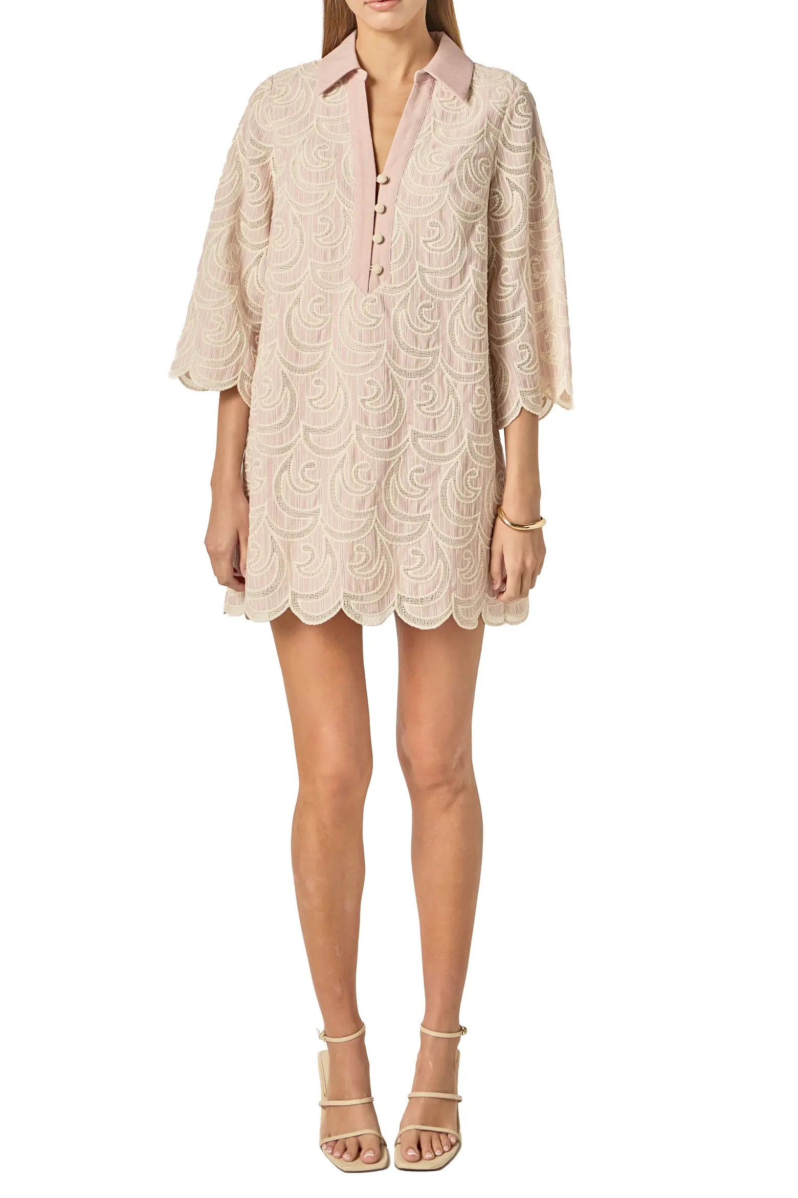 Embroidered Scallop Hem Minidress (Women) | Nordstrom | Nordstrom