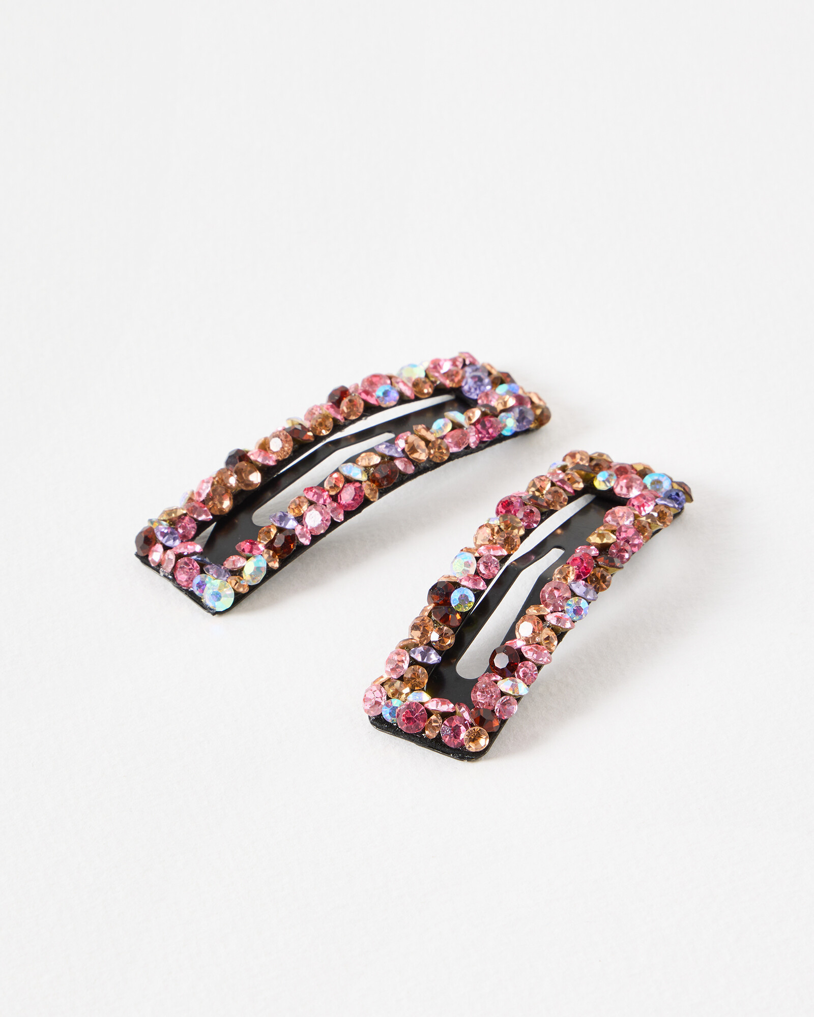 Celeste Pink Stone Hair Clips Set of Two | Oliver Bonas | Oliver Bonas (Global)