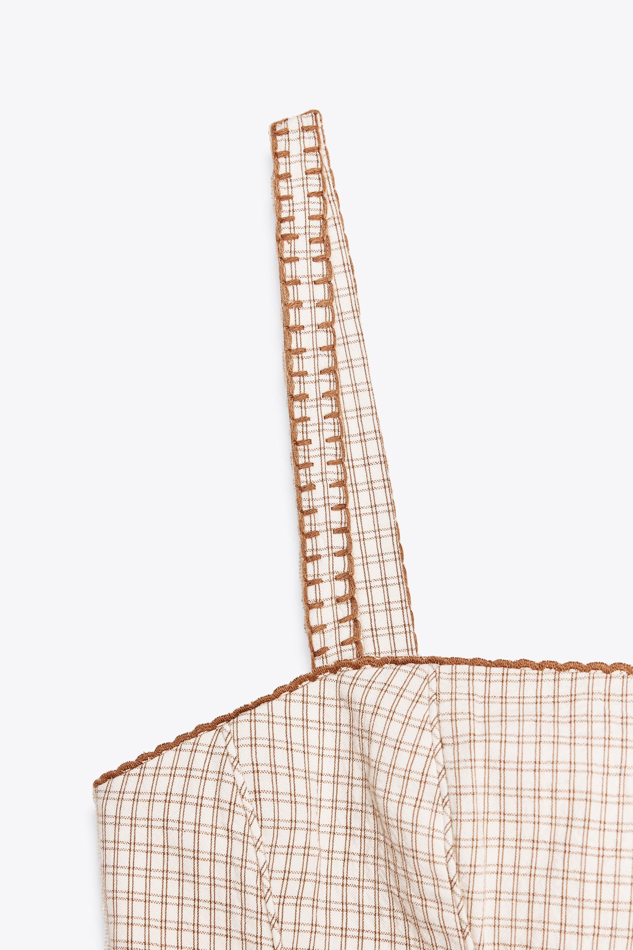 RUFFLED PLAID TOP | Zara Canada