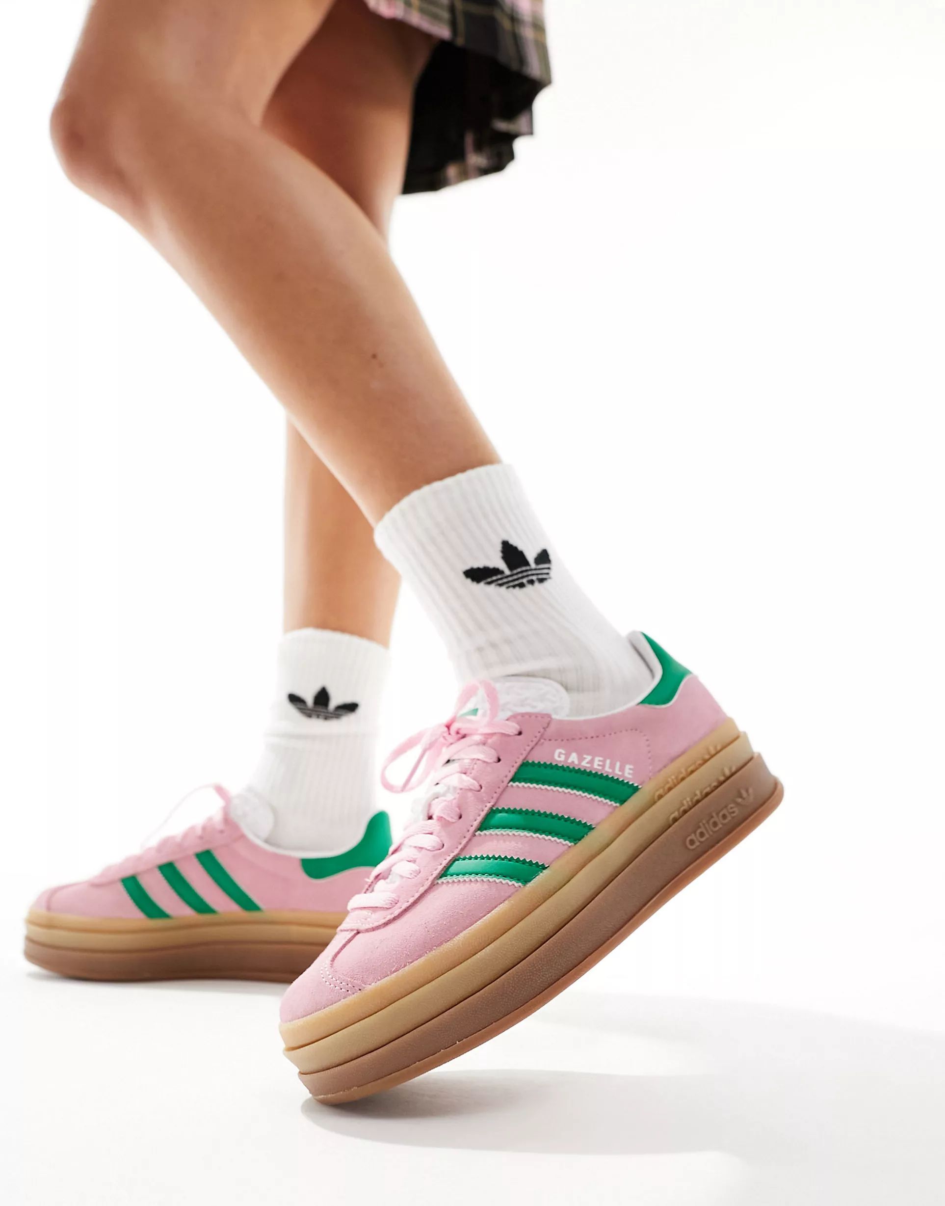 adidas Originals Gazelle Bold trainers in pastel pink and green | ASOS (Global)