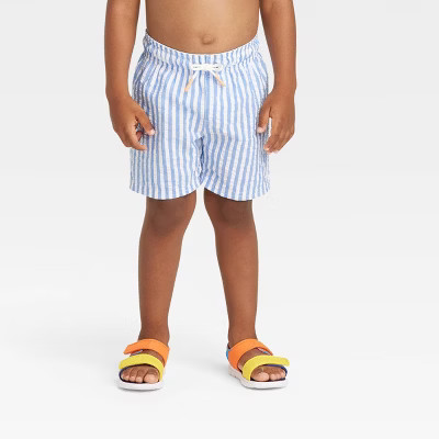 Toddler Boys' Striped Swim Shorts - Cat & Jack™ Blue | Target