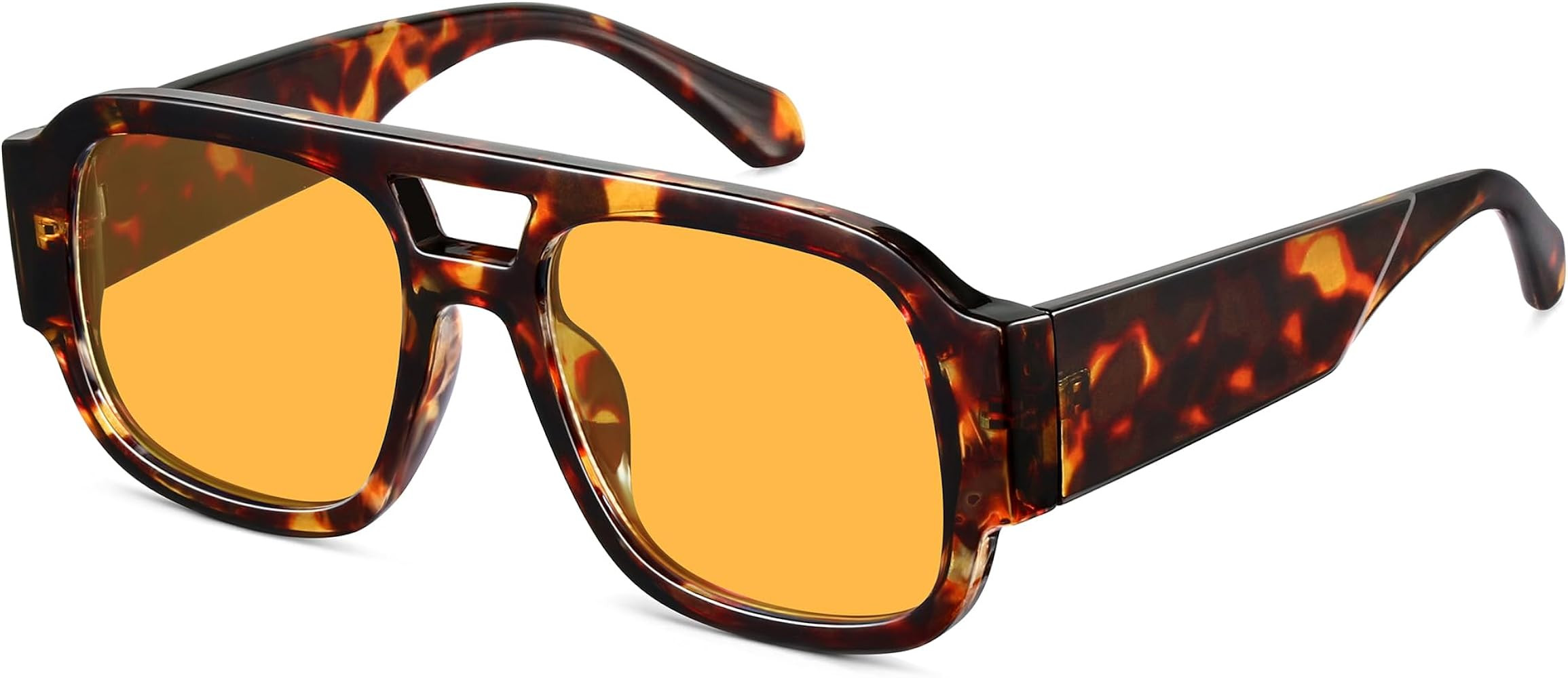 Square Aviator Sunglasses Y2K Double Bridge UV400 Women Men | Amazon (US)