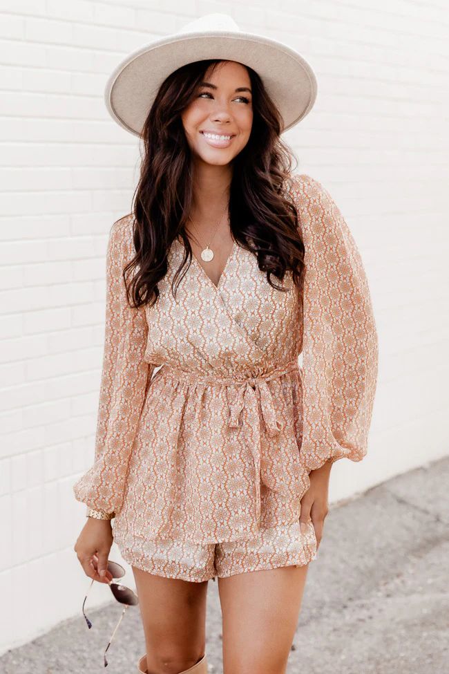 Who Can Say Multi Floral Belted Romper | Pink Lily