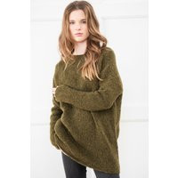 Olive Green Oversized Alpaca Knit Sweater Women Lightweight Soft Dress Hand Tunic | Etsy (US)