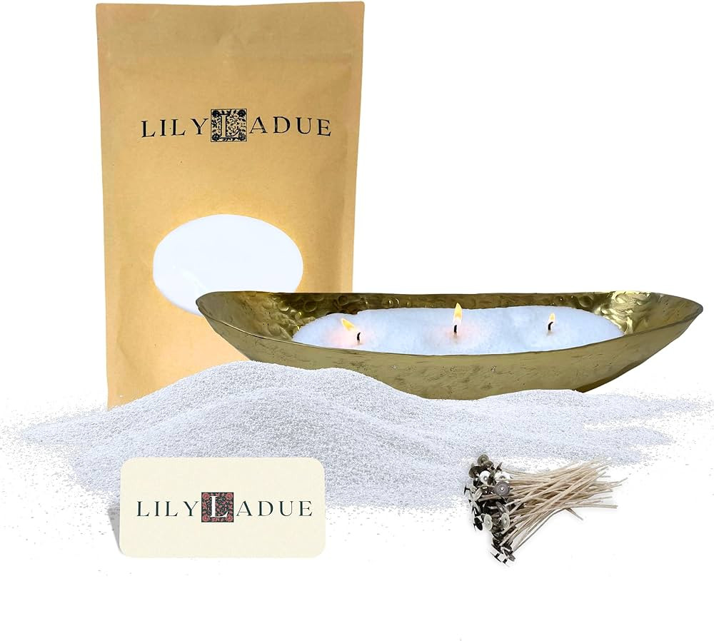LILY LADUE Pearl Wax Sand Candle Making Kit for Adults - 1 Lb. Unscented Pearled Candle Sand Bead... | Amazon (US)
