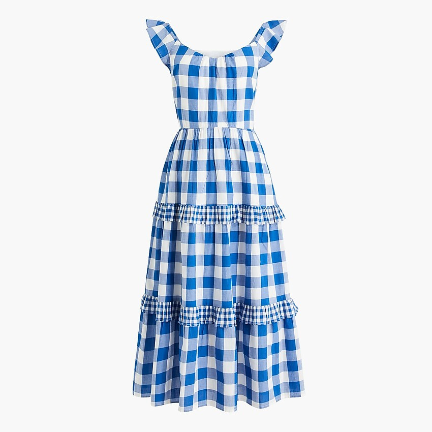 Factory: Flutter-sleeve Ruffle-tiered Midi Dress For Women | J.Crew Factory