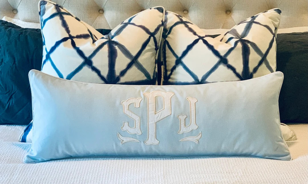 Monogram Long Lumbar Pillow, INCLUDES INSERT, Cute Couple Decor, Tween, tween, Boy, Girl, Gender ... | Etsy (US)