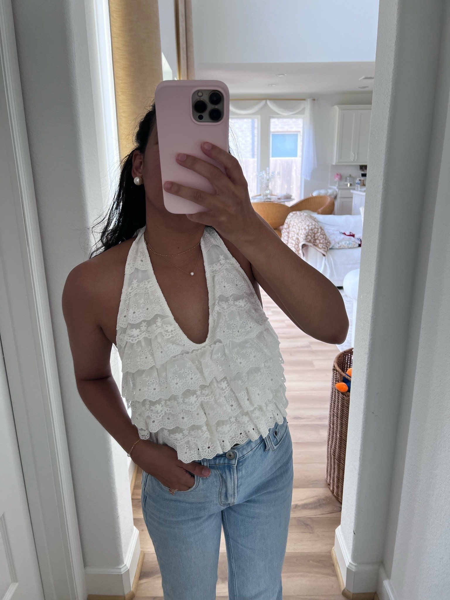 Zara outfit, eyelet top

#LTKootd #LTKgrwm