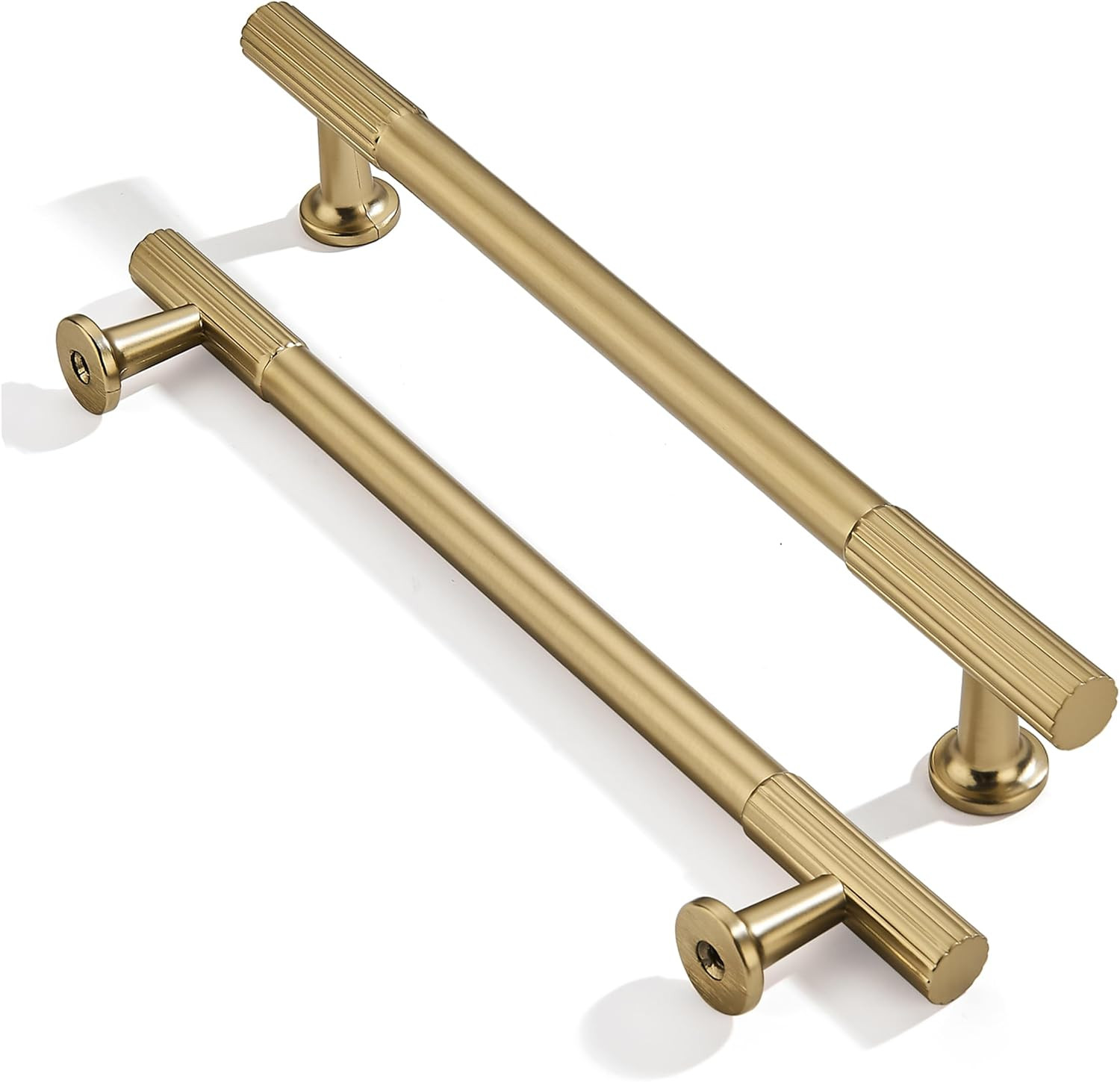 khtumeware 6 Inch Hole Center 5 Pack Brushed Brass Heavy Duty Solid Warm Brass Cabinet Pulls, Kit... | Amazon (US)