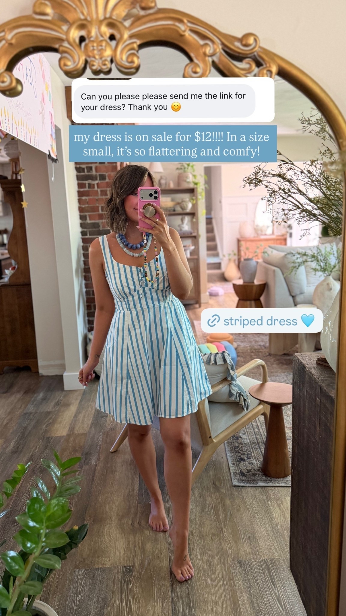 my dress is on sale for $12!!!! In a size small, it’s so flattering and comfy! @oldnavy